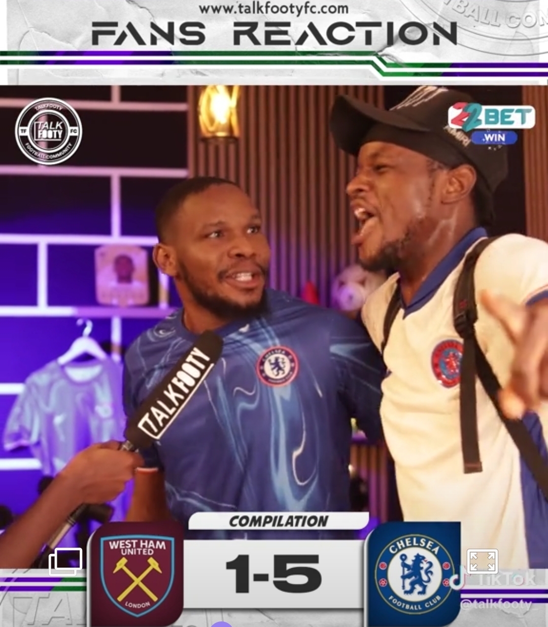 TalkFootyFC interviews Chelsea fans after a decisive 5-1 win against West Ham in the EPL.